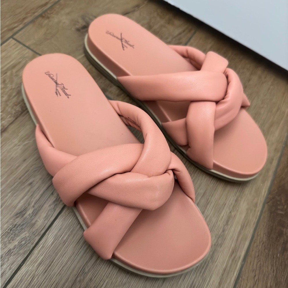 Pink slide sandals